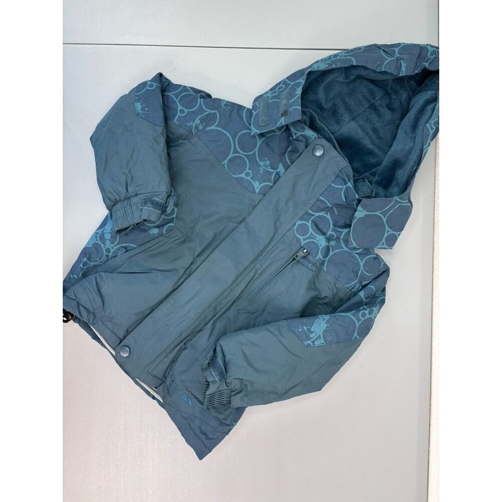 Trespass child's 2-3 blue hooded winter ski jacket coldheat technology full‎ zip